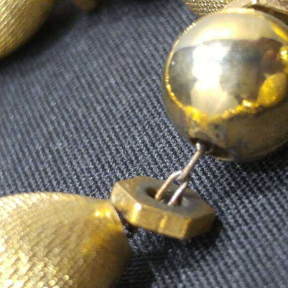 Vintage Gold Plated Double Strand Beaded Necklace, Satin & Smooth Beads 1950s - Picture 8 of 10